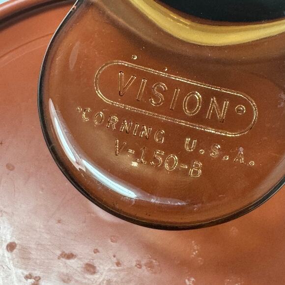 Vintage Corning Visions Amber Glass Heat 'n' Eat Dish w/ Lid V 150 PC - Picture 8 of 8